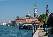 San Giorgio Maggiore von der Giudecca aus, ungefähr auf Höhe der Palladio-Kirche Le Zitelle.