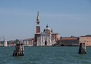 Blick vom gegenüber liegenden Ufer des Zattere auf San Giorgio Maggiore.