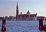 Die Insel San Giorgio Maggiore mit Kirche und Kloster, Ansicht aus Nordnordwest.