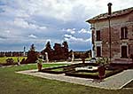 Blick über den Garten der Villa Barbaro.