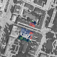Lageplan des Jugendstil-Mietshauses Martiusstraße 5, Schwabing-Freimann.