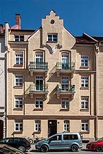 Ansicht der Westfassade des Wohnhauses Daiserstraße 17.