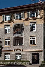 Fassadenausschnitt Südfassade im Hof zwischen Haus Daiserstraße 19 und 21.