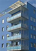 Blaues Wohnhaus in Nordschwabing - Lilly-Reich-Strasse