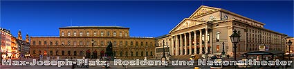 Max-Joseph-Platz mit Residenz, Residenz- und Nationaltheater