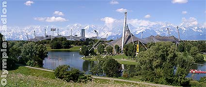 Die Olympiastadien im Olympiapark, dem Früheren Oberwiesenfeld