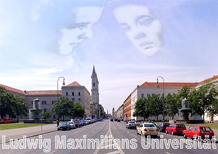 Die Ludwig-Maximilians-Universit�t, der Geschwister-Scholl-Platz und die Ludwigstrasse