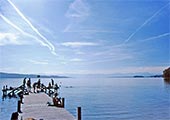 Blauer Himmel �ber dem Starnberger See, Freizeitgel�nde Possenhofen