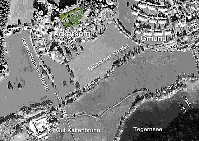 Umgebungskarte der Bungalows auf dem Ackerberg bei Gmund am Tegernsee